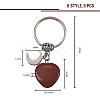 6Pcs 6 Style Synthetic & Natural Gemstone Keychain KEYC-SZ0001-11-2