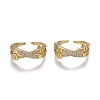 Adjustable Brass Micro Pave Clear Cubic Zirconia Cuff Rings ZIRC-Z002-14G-1