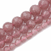 Natural Strawberry Quartz Beads Strands G-R447-6mm-04-2