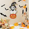 Halloween Theme Wood Pendant Decorations HJEW-WH0043-56-3