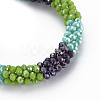 Crochet Glass Beads Braided Stretch Bracelet BJEW-T016-08E-2