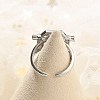 Brass Micro Pave Clear Cubic Zirconia Open Cuff Rings for Women Men KK-B124-12P-3