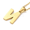 Ion Plating(IP) Initial Letter 304 Stainless Steel Pendant Necklaces NJEW-M199-01G-N-2