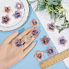 Gorgecraft 12Pcs 4 Colors 3D Flower Glass Beaded Appliques PATC-GF0001-47-3