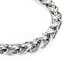 Alloy Wheat Chain Bracelet with Column for Men Women BJEW-N015-010-2