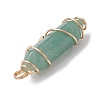 Natural Mixed Gemstone Copper Wire Wrapped Double Terminal Pointed Pendants PALLOY-JF02547-4
