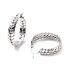 201 Stainless Steel Leaf Wrap Hoop Earrings with 304 Stainless Steel Pin for Women EJEW-F280-26A-P-2