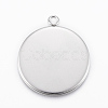 304 Stainless Steel Pendant Cabochon Settings STAS-E146-18P-30mm-2