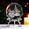 Inner Carving Castle Glass Crystal Ball Diaplay Decoration PW-WGB5796-01-1