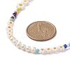 Natural Pearl & Millefiori & Seed Glass Beaded Necklace for Women NJEW-JN04159-5