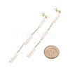 Natural Pearl Beaded Long Chain Dangle Stud Earrings EJEW-JE04932-4
