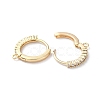 Brass Micro Pave Cubic Zirconia Hoop Earrings Findings KK-P257-05G-2