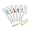 7Pcs Chakra Natural & Synthetic Gemstone Chip & Star Glass Charm Bookmarks AJEW-JK00328-1