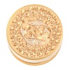 Golden Tone Round Wax Seal Brass Stamp Heads AJEW-S087-02G-08-2