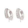 925 Sterling Silver with  Micro Pave Cubic Zirconia Hoop Earrings Findings STER-B004-16P-1