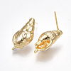 Brass Stud Earring Findings X-KK-S350-014G-2