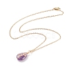 Natural Amethyst Teardrop Pendant Necklace NJEW-JN03900-03-1