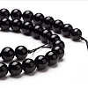 Natural Black Tourmaline Beads Strands X-G-L554-02-8mm-2