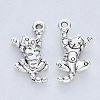 Tibetan Style Alloy Kitten Pendants TIBE-R316-028AS-RS-2