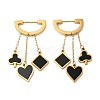 Ace of Diamonds & Spades & Clubs Acrylic Dangle Hoop Earrings EJEW-E286-01G-1