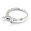 Anti-Tarnish Adjustable Rhodium Plated Sterling Silver Ring Components STER-I016-008P-3