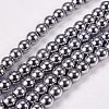 Electroplate Non-magnetic Synthetic Hematite Beads Strands X-G-J169A-4mm-02-1