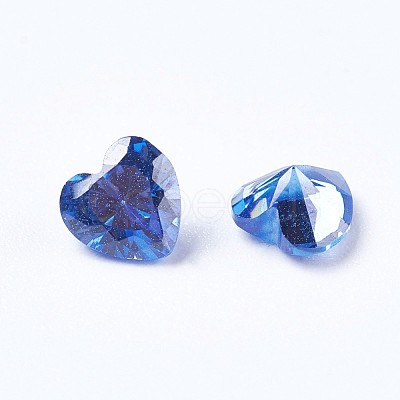 Cubic Zirconia Pointed Back Cabochons ZIRC-WH0001-C01-1