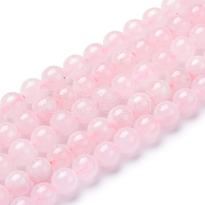 Natural Rose Quartz Beads Strands X-G-T055-6mm-13-1