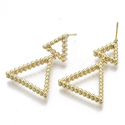 Brass Dangle Stud Earring KK-N232-106G-NF-1