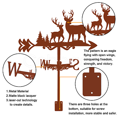 Iron Wind Direction Indicator AJEW-WH0525-001-1