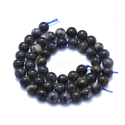 Natural Iolite Beads Strands G-E561-16-8mm-1