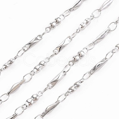 Non-Tarnish 201 Stainless Steel Rectangle & Oval Link Chains STAS-N092-115-1