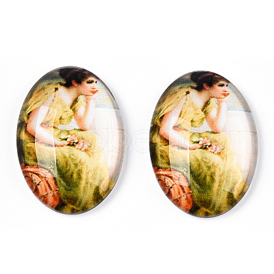 Glass Cabochons GGLA-T004-01Y-1