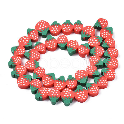 Handmade Polymer Clay Bead Strands X-CLAY-R069-01G-03-1