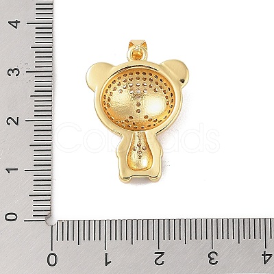 Brass Micro Pave Cubic Zirconia Pendants KK-E111-42G-01-1