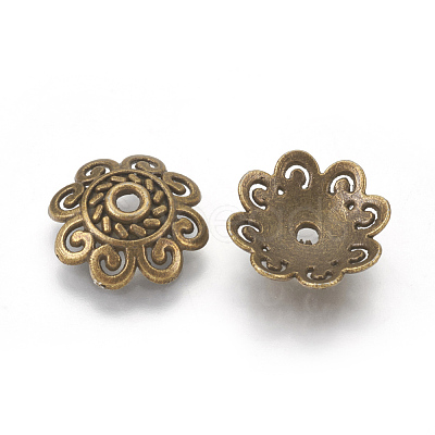 Tibetan Style Alloy Bead Caps X-TIBE-60309-AB-FF-1