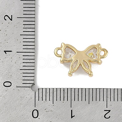 Brass Clear Cubic Zirconia Connector Charms KK-I719-03G-1