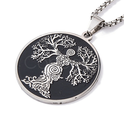 304 Stainless Steel Enamel Necklaces NJEW-Q338-04P-1