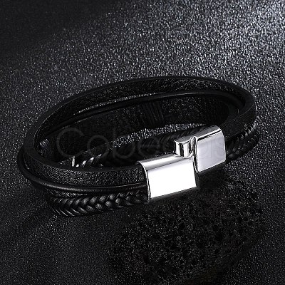 PU Leather Multi-strand Bracelets PW-WGD7CFC-01-1