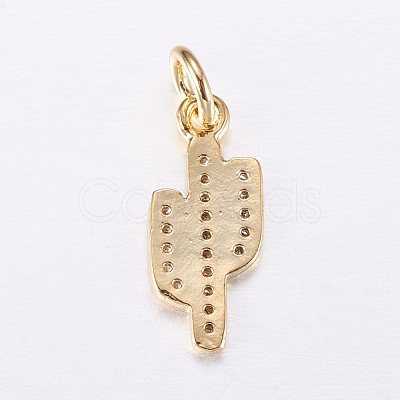 Brass Micro Pave Cubic Zirconia Charms ZIRC-E135-34G-1