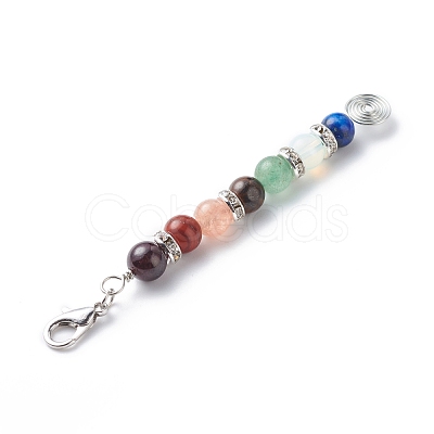 7 Gemstone Beaded Pendant Decoration HJEW-JM00758-1