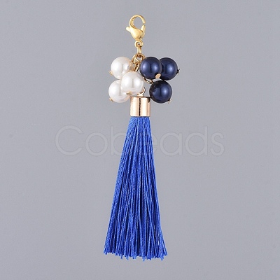 Polyester Tassel Big Pendants HJEW-JM00373-01-1