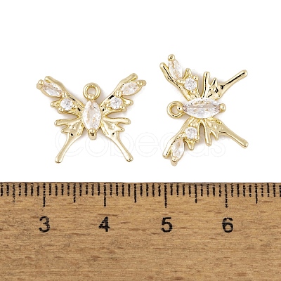 Brass Micro Pave Clear Cubic Zirconia Pendants KK-L212-03G-1