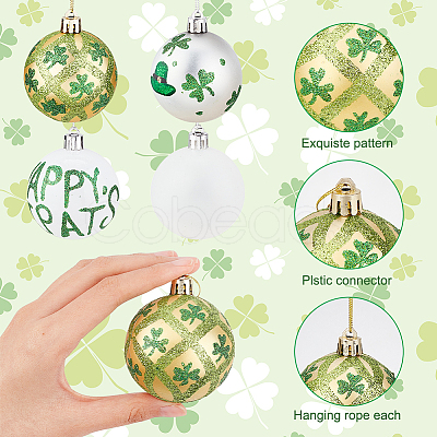 Saint Patrick's Day Theme Plastic & Polyester Ball Pendant Decorations AJEW-WH0299-34-1