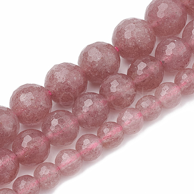 Natural Strawberry Quartz Beads Strands G-R447-6mm-04-1