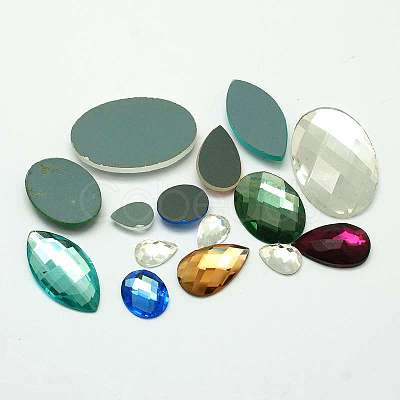 Mixed Shapes Faceted Glass Cabochons GLAA-I020-03M-1