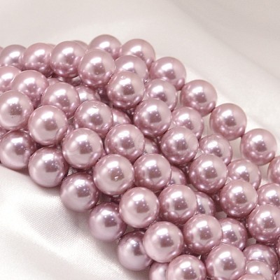 Round Shell Pearl Bead Strands BSHE-L011-8mm-A001-1