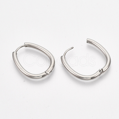 Tarnish Resistant 201 Stainless Steel Huggie Hoop Earrings STAS-T045-47B-1