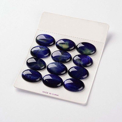 Dyed Natural Tiger Eye Gemstone Oval Cabochons X-G-J329-21-18x25mm-1