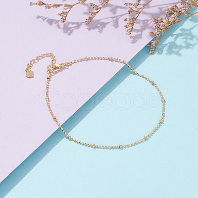 Brass Ball Chain Anklets AJEW-AN00409-1